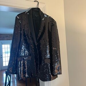 INC International Concepts Black Sequin Blazer